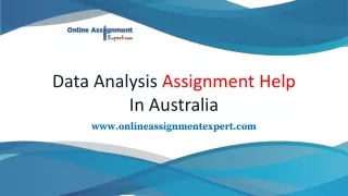 Data Analysis Assignment Help by Experts