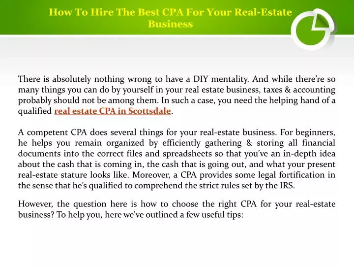 how to hire the best cpa for your real estate
