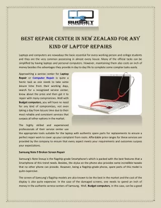 Best Repair Center in New Zealand For any Kind of Laptop Repairs