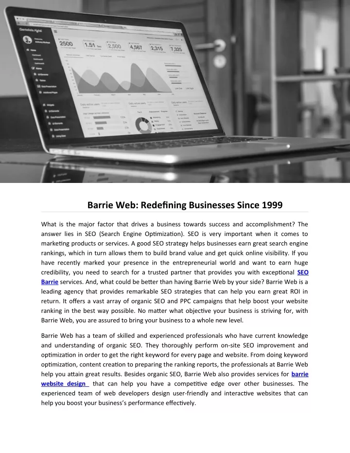 barrie web redefining businesses since 1999