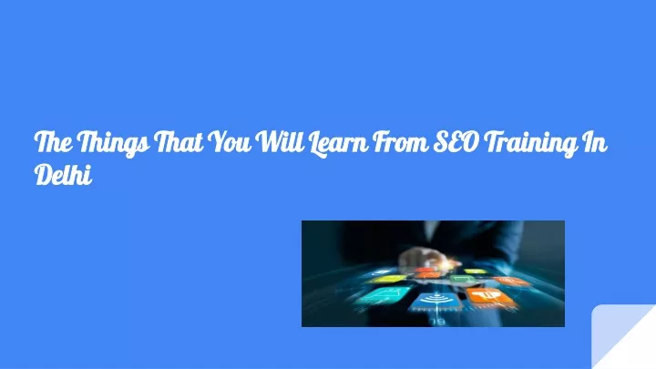 the things that you will learn from seo training