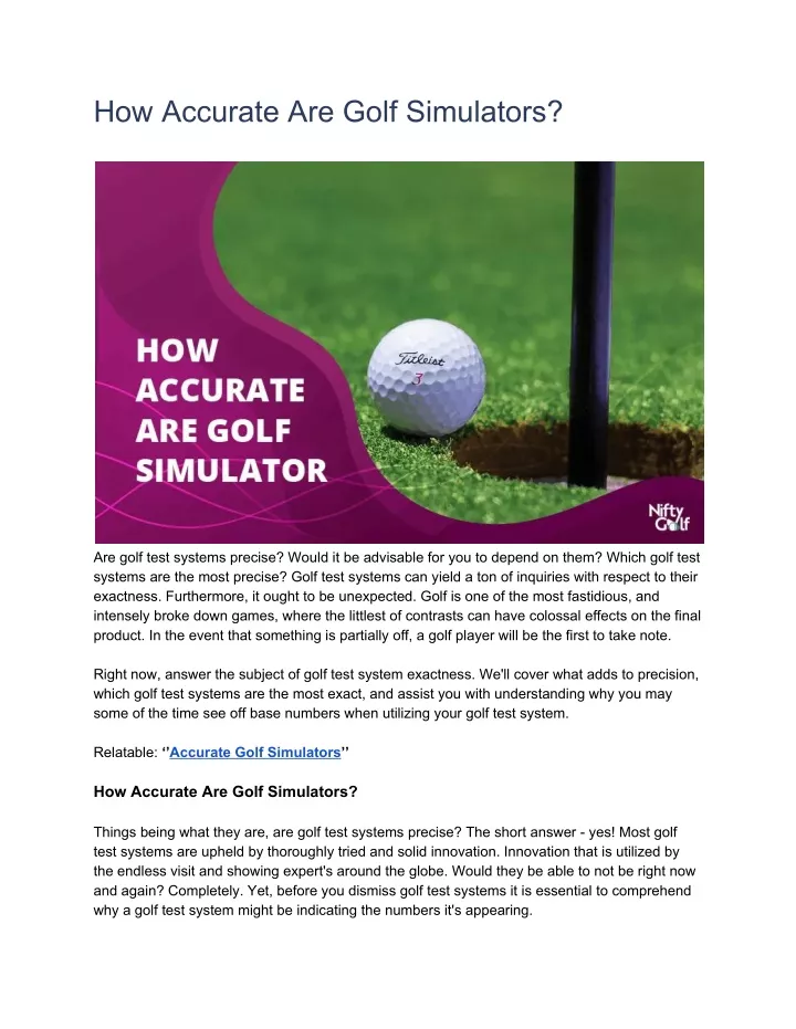 how accurate are golf simulators