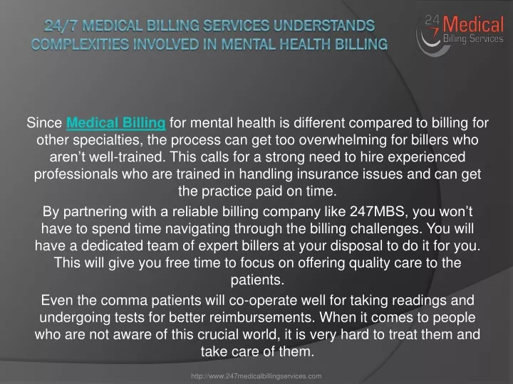 24 7 medical billing services understands complexities involved in mental health billing