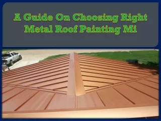 A Guide On Choosing Right Metal Roof Painting Mi
