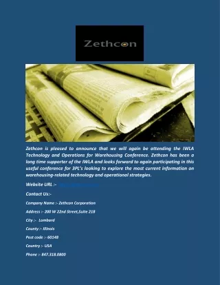 Zethcon Corporation-3PL Warehouse Management Software