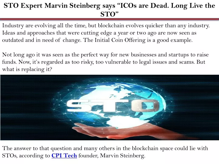 sto expert marvin steinberg says icos are dead