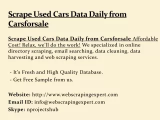 Scrape Used Cars Data Daily from Carsforsale
