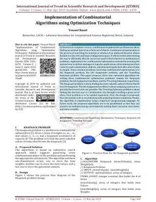 Implementation of Combinatorial Algorithms using Optimization Techniques