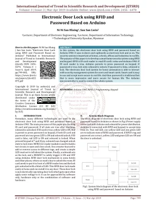Electronic Door Lock using RFID and Password Based on Arduino