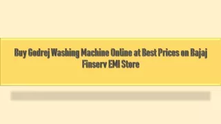 Buy Godrej Washing Machine Online at Best Prices on Bajaj Finserv EMI Store