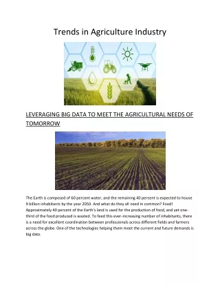 Trends in Agriculture Industry