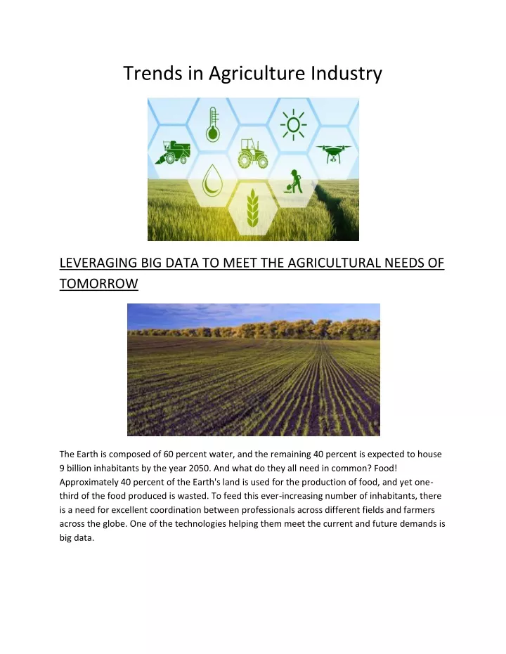 trends in agriculture industry