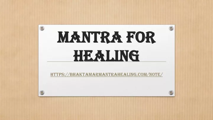 mantra for healing