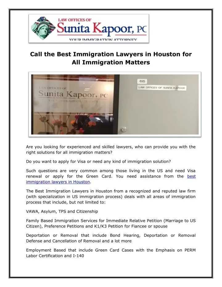 call the best immigration lawyers in houston