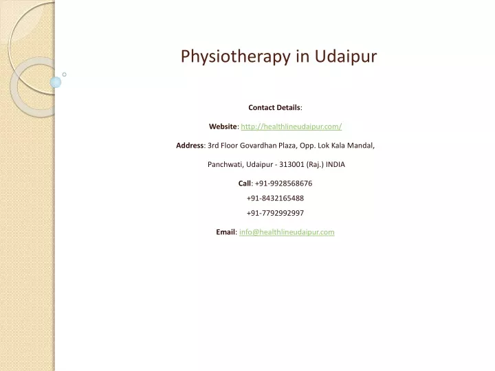 physiotherapy in udaipur