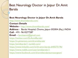 Best Neurology Doctor in Jaipur Dr. Amit Barala