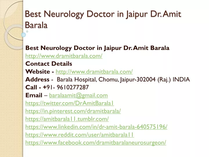best neurology doctor in jaipur dr amit barala
