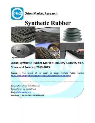 Japan Synthetic Rubber Market: Industry Growth, Size, Share and Forecast 2019-2025