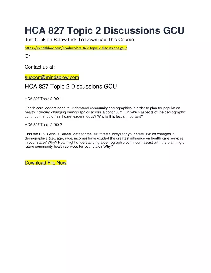 hca 827 topic 2 discussions gcu just click