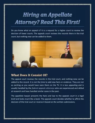 Hiring an Appellate Attorney? Read This First!