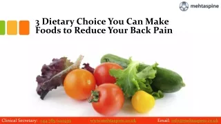 3 Dietary Choice of Foods to Reduce Back Pain