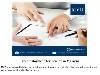 pre employment verification in malaysia