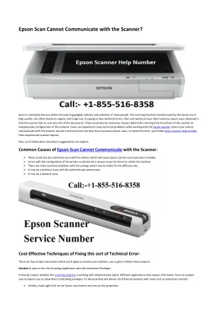 Epson scanner help number  1-855-516-8358