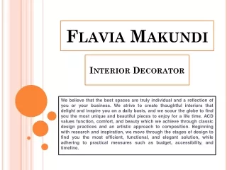 Flavia Makundi - Interior Decorator
