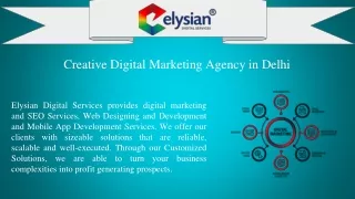 Best Digital Marketing Agency in DL NCR | Elysian Digital Services