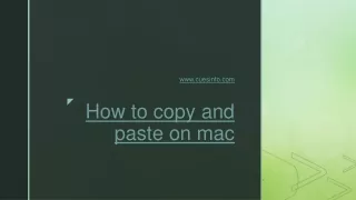How to Copy and paste on mac