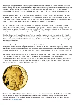 the principle of cryptocurrencies has actually