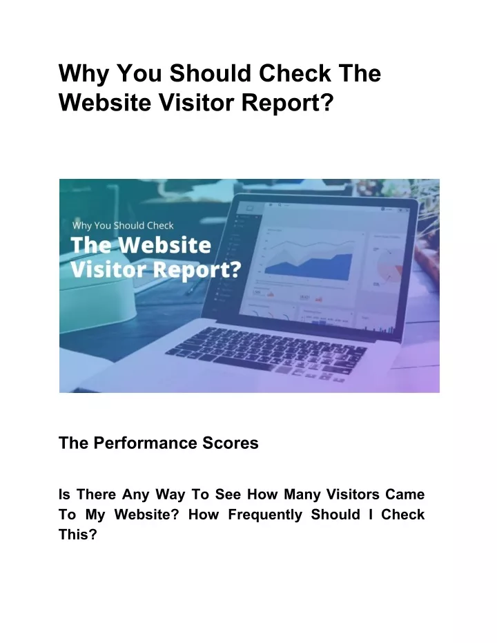 why you should check the website visitor report