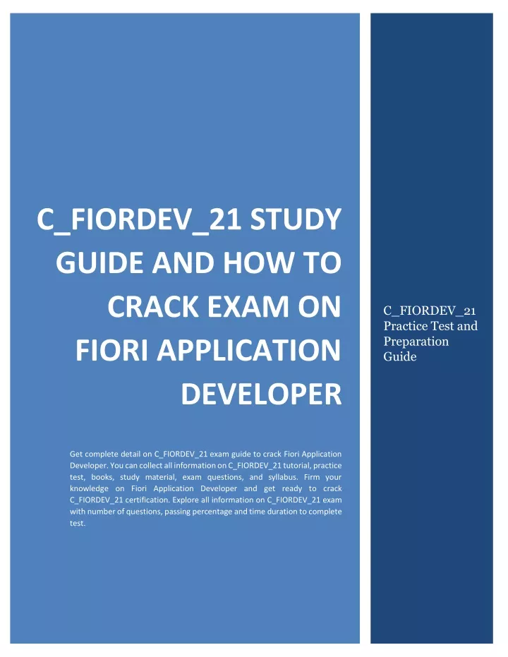 c fiordev 21 study guide and how to crack exam