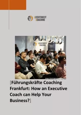 Professional Business Coaching in Frankfurt- Book a Session Today