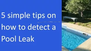 5 simple tips on how to detect a Pool Leak