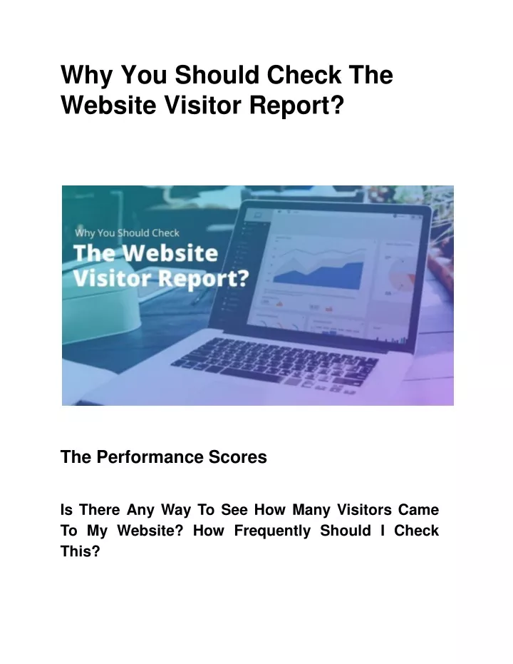 why you should check the website visitor report