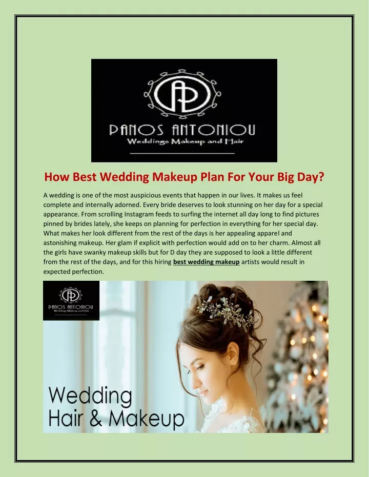 how best wedding makeup plan for your big day