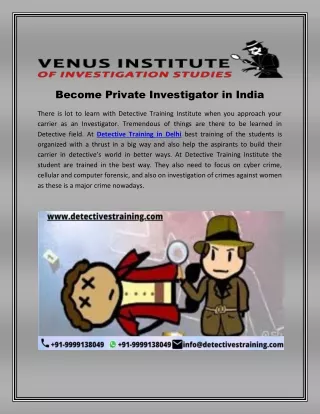 Become private investigator in india