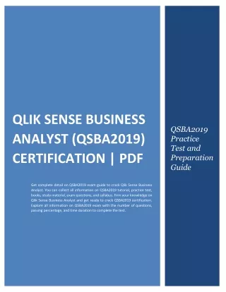 Qlik Sense Business Analyst (QSBA2019) Certification | PDF