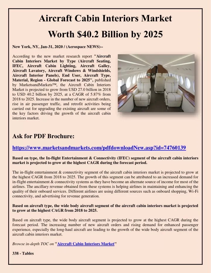 aircraft cabin interiors market worth