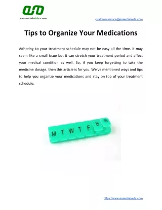 Tips to Organize Your Medications