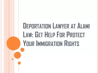 Deportation Lawyer at Alami Law: Get Help For Protect Your Immigration Rights