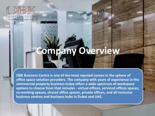 Easily Book Your Office for Rent in Dubai with OBK Business Centre