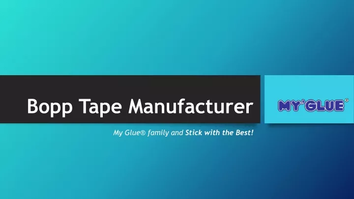bopp tape manufacturer