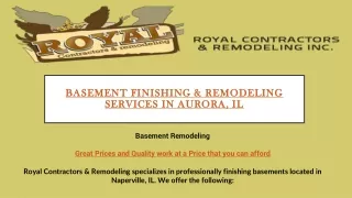Basement Finishing & Remodeling Services in Aurora, IL