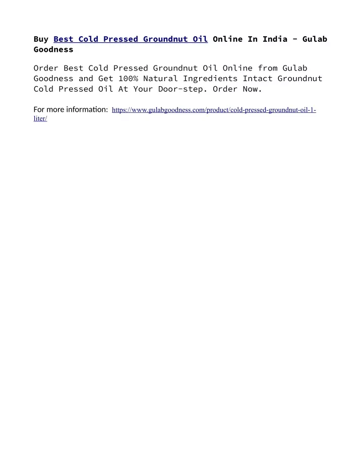 buy best cold pressed groundnut oil online