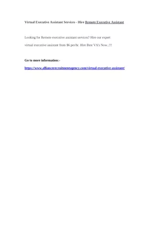 virtual executive assistant services hire remote