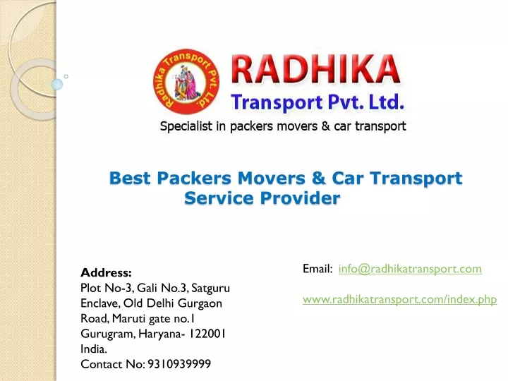 best packers movers car transport service provider