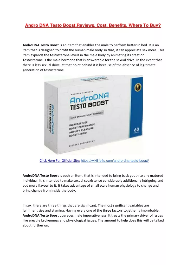 andro dna testo boost reviews cost benefits where