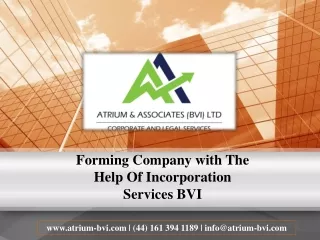 Forming Company with The Help Of Incorporation Services BVI